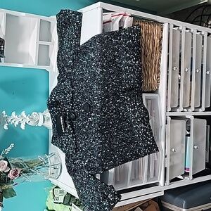 Cropped 600 West multicolor sweater, quarter length sleeves Size S